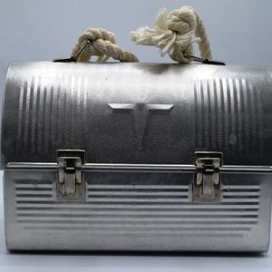 Vintage Metal Victory Dome Lunch Box Thermos